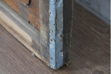 ヴィンテージ建具　昭和中期　上部のアーチがアクセント　作りの良いガラス戸1枚　(R-083628)