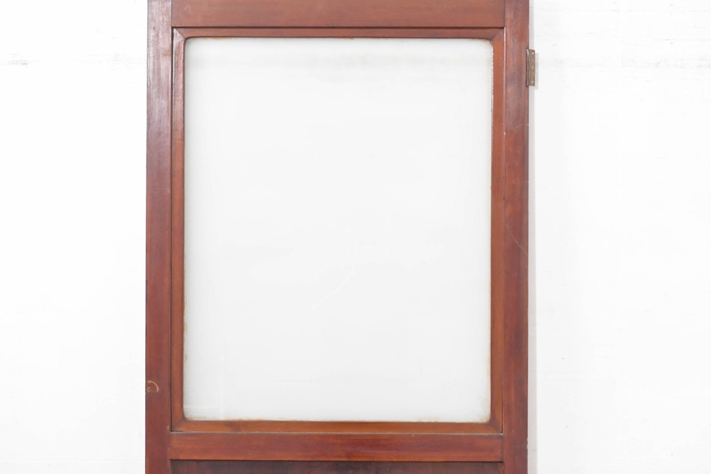 アンティーク建具　昭和初期　素朴なデザインのガラス扉1枚　(R-083629)