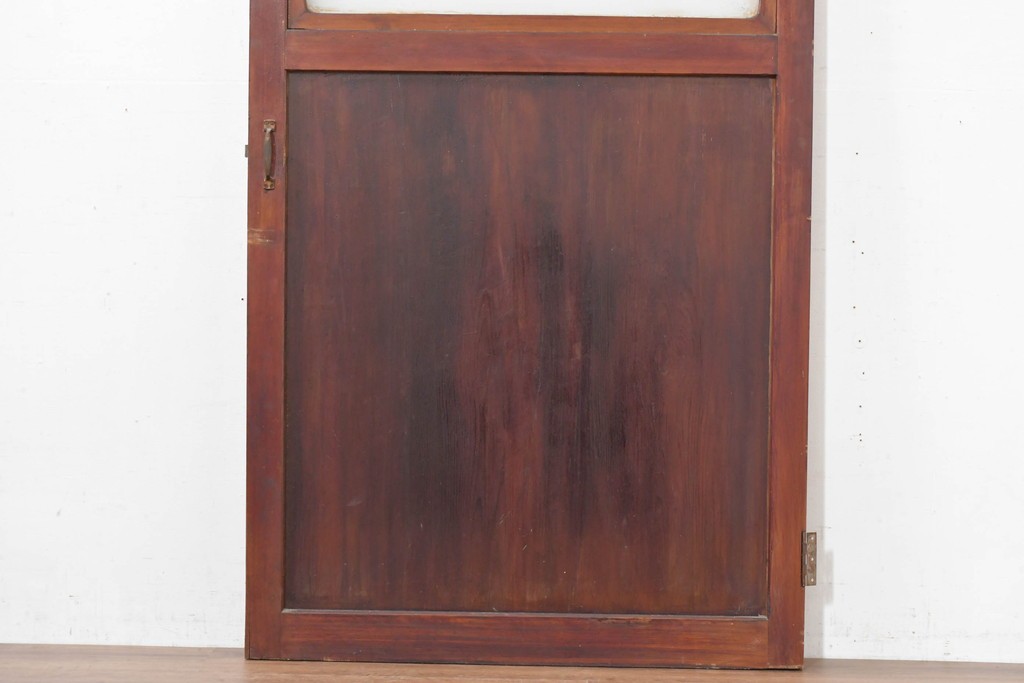 アンティーク建具　昭和初期　素朴なデザインのガラス扉1枚　(R-083629)