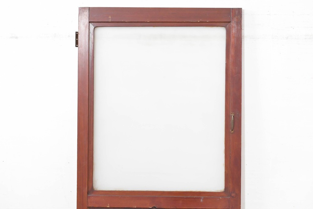 アンティーク建具　昭和初期　素朴なデザインのガラス扉1枚　(R-083629)