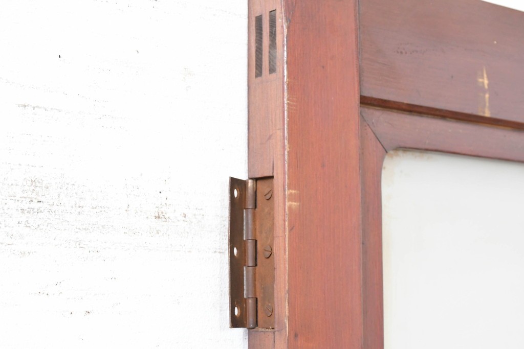 アンティーク建具　昭和初期　素朴なデザインのガラス扉1枚　(R-083629)