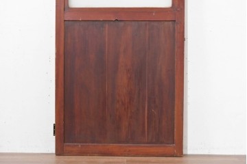 アンティーク建具　昭和初期　素朴なデザインのガラス扉1枚　(R-083629)