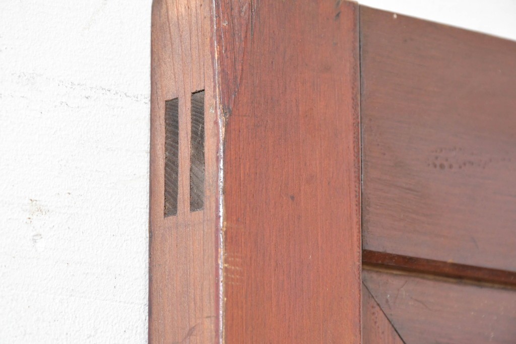 アンティーク建具　昭和初期　素朴なデザインのガラス扉1枚　(R-083629)