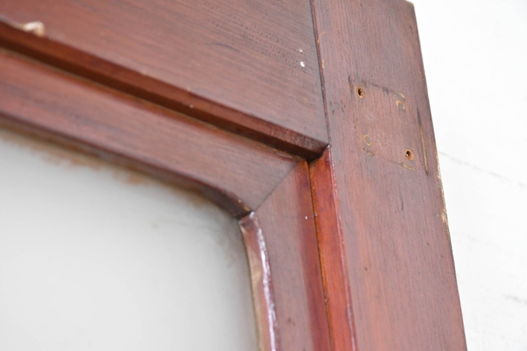 アンティーク建具　昭和初期　素朴なデザインのガラス扉1枚　(R-083629)