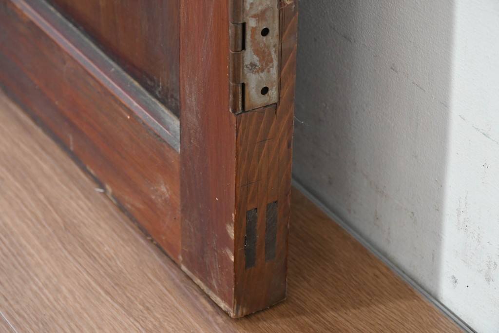 アンティーク建具　昭和初期　素朴なデザインのガラス扉1枚　(R-083629)