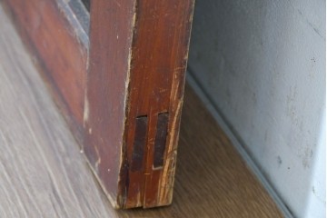 アンティーク建具　昭和初期　素朴なデザインのガラス扉1枚　(R-083629)