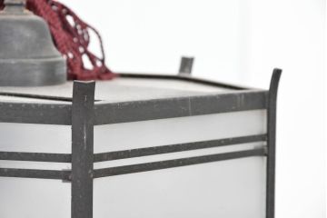 和製アンティーク　伝統美と存在感を放つ銅フレームの六角和風照明(天井照明、ペンダントライト、吊り下げ照明、シェード、電笠)(R-083633)