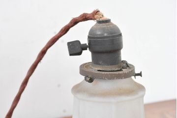 和製アンティーク　当時物の雰囲気を残すガイシ(碍子)付き吊り下げ照明(ペンダントライト、天井照明)(R-083636)