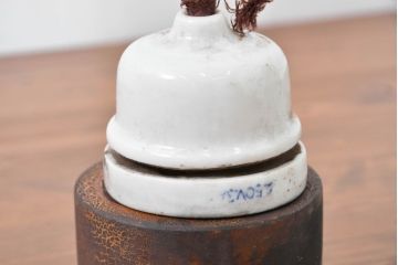 和製アンティーク　当時物の雰囲気を残すガイシ(碍子)付き吊り下げ照明(ペンダントライト、天井照明)(R-083636)