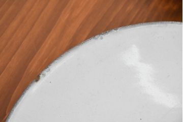 和製アンティーク　重厚感漂うインダストリアルな黒ホーローシェード(照明カバー、吊り下げ照明、ペンダントライト、天井照明、シェード、電笠)(R-083641)