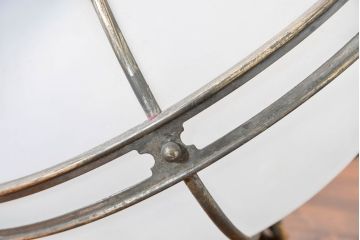 和製アンティーク　大正ロマン　真鍮(しんちゅう)飾り付きオパールセントガラスの銅巻き照明(電笠、ペンダントライト、吊り下げ照明、天井照明、シェードランプ)(R-083647)