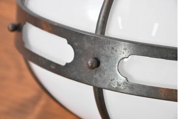 和製アンティーク　インテリアのアクセントに最適な房付き胴巻吊り下げ照明(天井照明、ランプシェード、ペンダントライト)(R-083651)