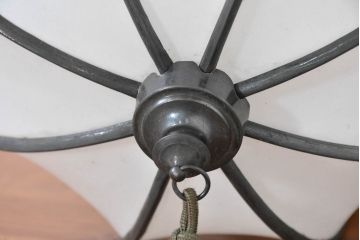 和製アンティーク　銅飾りとほおずきをモチーフにした柔らかなフォルムが魅力の天井照明(房付き、ペンダントライト、吊り下げ照明)(R-083652)