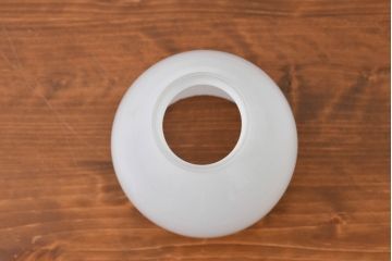 和製アンティーク　柔らかな灯りを演出する乳白ガラスランプシェード(照明カバー、吊り下げ照明、ペンダントライト、天井照明、シェード、電笠)(R-083664)