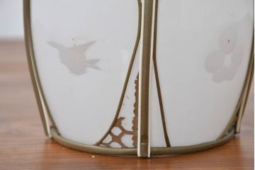 和製アンティーク　和モダンな趣を感じさせるセルロイド巻ランプシェード(照明カバー、吊り下げ照明、ペンダントライト、天井照明、シェード、電笠)(R-083669)