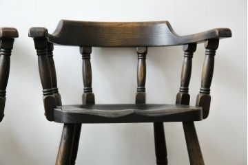 中古　超美品　高級品　飛騨産業　PROVINCIAL(プロヴィンシャル・プロビンシャル)　キツツキ　スモーカーズボウチェア2脚セット(アームチェア、板座チェア、ダイニングチェア、バラ売り可能)(定価2脚で約47万円)(R-083672)