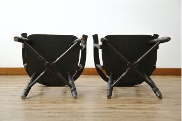 中古　超美品　高級品　飛騨産業　PROVINCIAL(プロヴィンシャル・プロビンシャル)　キツツキ　スモーカーズボウチェア2脚セット(アームチェア、板座チェア、ダイニングチェア、バラ売り可能)(定価2脚で約47万円)(R-083672)