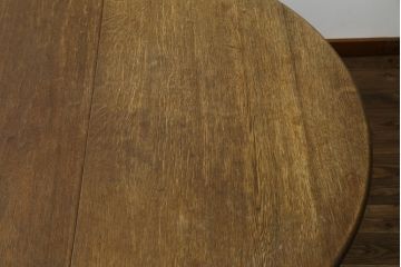 デンマークビンテージ　希少!!　PPモブラー　ハンス J. ウェグナー(HANS J. WEGNER)デザイン　PP70　オーク材　エクステンションテーブル(4人掛け、6人掛け、ダイニングテーブル、食卓、オーバル型、丸テーブル、ラウンドテーブル、北欧、ヴィンテージ)(定価約165万円)(R-083675)