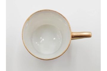 明治〜大正期　オールドノリタケ　NORITAKE　ハンドペイント　金彩　金盛　白鳥葦文　優雅な雰囲気漂うポット・カップ&ソーサー4客・プレート5枚セット(トリオ、デミタス、コーヒー、C&S、碗皿)(R-083678)