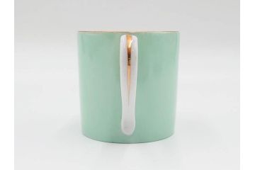 昭和初期　オールドノリタケ　NORITAKE　金彩　色蒔き?　ピンク　クリーム　グリーン　ブルー　グレー　心がほどけるような色彩のやさしさが魅力のカップ&ソーサー5客セット(マルキ印、碗皿、C&S、洋食器)(R-083679)