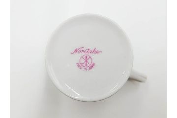 昭和初期　オールドノリタケ　NORITAKE　金彩　色蒔き?　ピンク　クリーム　グリーン　ブルー　グレー　心がほどけるような色彩のやさしさが魅力のカップ&ソーサー5客セット(マルキ印、碗皿、C&S、洋食器)(R-083679)