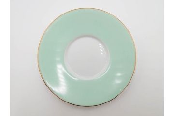 昭和初期　オールドノリタケ　NORITAKE　金彩　色蒔き?　ピンク　クリーム　グリーン　ブルー　グレー　心がほどけるような色彩のやさしさが魅力のカップ&ソーサー5客セット(マルキ印、碗皿、C&S、洋食器)(R-083679)