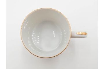 昭和初期　オールドノリタケ　NORITAKE　金彩　色蒔き?　ピンク　クリーム　グリーン　ブルー　グレー　心がほどけるような色彩のやさしさが魅力のカップ&ソーサー5客セット(マルキ印、碗皿、C&S、洋食器)(R-083679)
