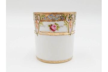 戦前　オールドノリタケ　NORITAKE　ハンドペイント　金彩　金盛　花　どんなシーンにも華を添え優雅な空間を創り出すカップ&ソーサー5客セット(マルキ印、ヤジロベー印、碗皿、C&S、洋食器)(R-083680)