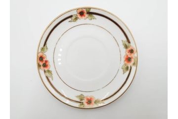 戦前　オールドノリタケ　NORITAKE　ハンドペイント　金彩　金盛　花　どんなシーンにも華を添え優雅な空間を創り出すカップ&ソーサー5客セット(マルキ印、ヤジロベー印、碗皿、C&S、洋食器)(R-083680)