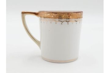 戦前　オールドノリタケ　NORITAKE　ハンドペイント　金彩　金盛　花　どんなシーンにも華を添え優雅な空間を創り出すカップ&ソーサー5客セット(マルキ印、ヤジロベー印、碗皿、C&S、洋食器)(R-083680)
