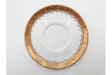 戦前　オールドノリタケ　NORITAKE　ハンドペイント　金彩　金盛　花　どんなシーンにも華を添え優雅な空間を創り出すカップ&ソーサー5客セット(マルキ印、ヤジロベー印、碗皿、C&S、洋食器)(R-083680)