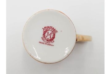 戦前　オールドノリタケ　NORITAKE　オールド名陶　ハンドペイント　ラスター彩　金彩　金盛　花　バラエティ豊かなデザインで毎日を彩るカップ&ソーサー4客セット(フラワー、マルキ印、ライジングサン印、碗皿、C&S、洋食器)(R-083681)