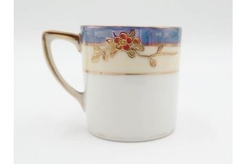 戦前　オールドノリタケ　NORITAKE　オールド名陶　ハンドペイント　ラスター彩　金彩　金盛　花　バラエティ豊かなデザインで毎日を彩るカップ&ソーサー4客セット(フラワー、マルキ印、ライジングサン印、碗皿、C&S、洋食器)(R-083681)