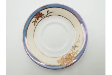 戦前　オールドノリタケ　NORITAKE　オールド名陶　ハンドペイント　ラスター彩　金彩　金盛　花　バラエティ豊かなデザインで毎日を彩るカップ&ソーサー4客セット(フラワー、マルキ印、ライジングサン印、碗皿、C&S、洋食器)(R-083681)