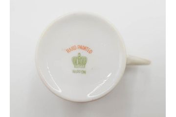 戦前　オールドノリタケ　NORITAKE　オールド名陶　ハンドペイント　ラスター彩　金彩　金盛　花　バラエティ豊かなデザインで毎日を彩るカップ&ソーサー4客セット(フラワー、マルキ印、ライジングサン印、碗皿、C&S、洋食器)(R-083681)