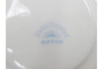 戦前　オールドノリタケ　NORITAKE　オールド名陶　ハンドペイント　ラスター彩　金彩　金盛　花　バラエティ豊かなデザインで毎日を彩るカップ&ソーサー4客セット(フラワー、マルキ印、ライジングサン印、碗皿、C&S、洋食器)(R-083681)