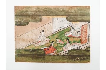 時代物　江戸期　奈良絵7枚セット(物語絵、風景、貴族、狐)(R-083684)