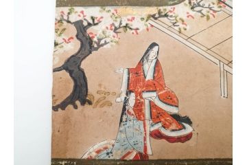 時代物　江戸期　奈良絵7枚セット(物語絵、風景、貴族、狐)(R-083684)