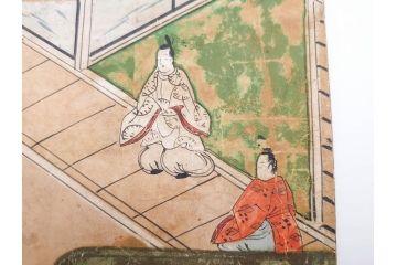 時代物　江戸期　奈良絵7枚セット(物語絵、風景、貴族、狐)(R-083684)