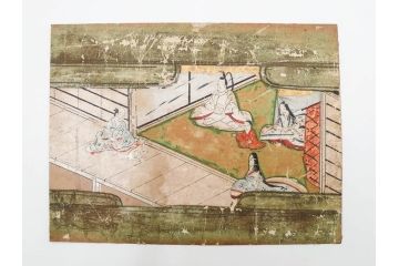 時代物　江戸期　奈良絵7枚セット(物語絵、風景、貴族、狐)(R-083684)
