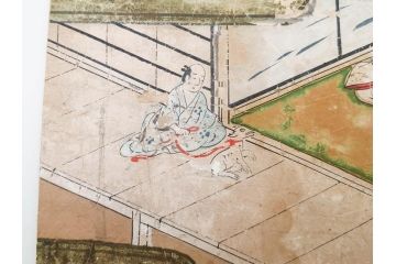 時代物　江戸期　奈良絵7枚セット(物語絵、風景、貴族、狐)(R-083684)