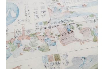 江戸期　善悪双六　極楽道中図絵　算柎　すごろく(木版画、仏教)(R-083685)