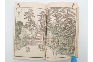江戸期　暁晴翁著　松川半山画　淀川両岸一覧　上り船の部　上下 2冊揃(木版画、地誌、古書、和本)(R-083687)　