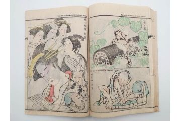 明治20年　河鍋暁斎　「暁斎画談」　内篇上下巻・外篇上下巻　4冊揃(絵画技法、妖怪、幽霊、浮世絵、木版画、葛飾北斎、喜多川歌麿、国芳、古書、和本)(R-083689)