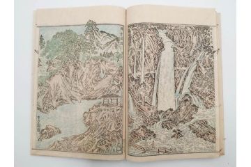 明治20年　河鍋暁斎　「暁斎画談」　内篇上下巻・外篇上下巻　4冊揃(絵画技法、妖怪、幽霊、浮世絵、木版画、葛飾北斎、喜多川歌麿、国芳、古書、和本)(R-083689)