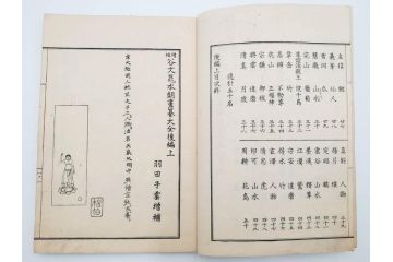 明治27年　増補　谷文晁本朝画纂大全　4冊揃(彩色木版画、古書、和本)(R-083690)　
