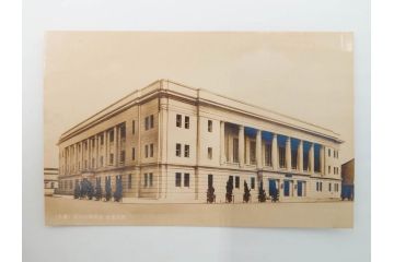 戦前　台湾銀行　吉田初三郎　台湾全島鳥瞰図　新築工事概要　記念絵はがき等6枚セット(絵葉書、ハガキ、写真、ケース付)(R-083692)