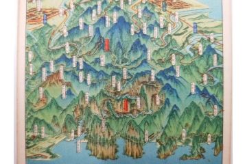 戦前　台湾銀行　吉田初三郎　台湾全島鳥瞰図　新築工事概要　記念絵はがき等6枚セット(絵葉書、ハガキ、写真、ケース付)(R-083692)