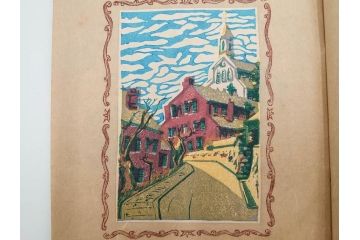 真作　田川憲　手摺版　長崎風物詩の版画集と絵葉書のセット　(R-083693)　