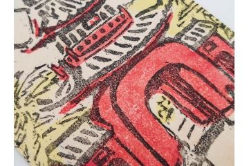 真作　田川憲　手摺版　長崎風物詩の版画集と絵葉書のセット　(R-083693)　